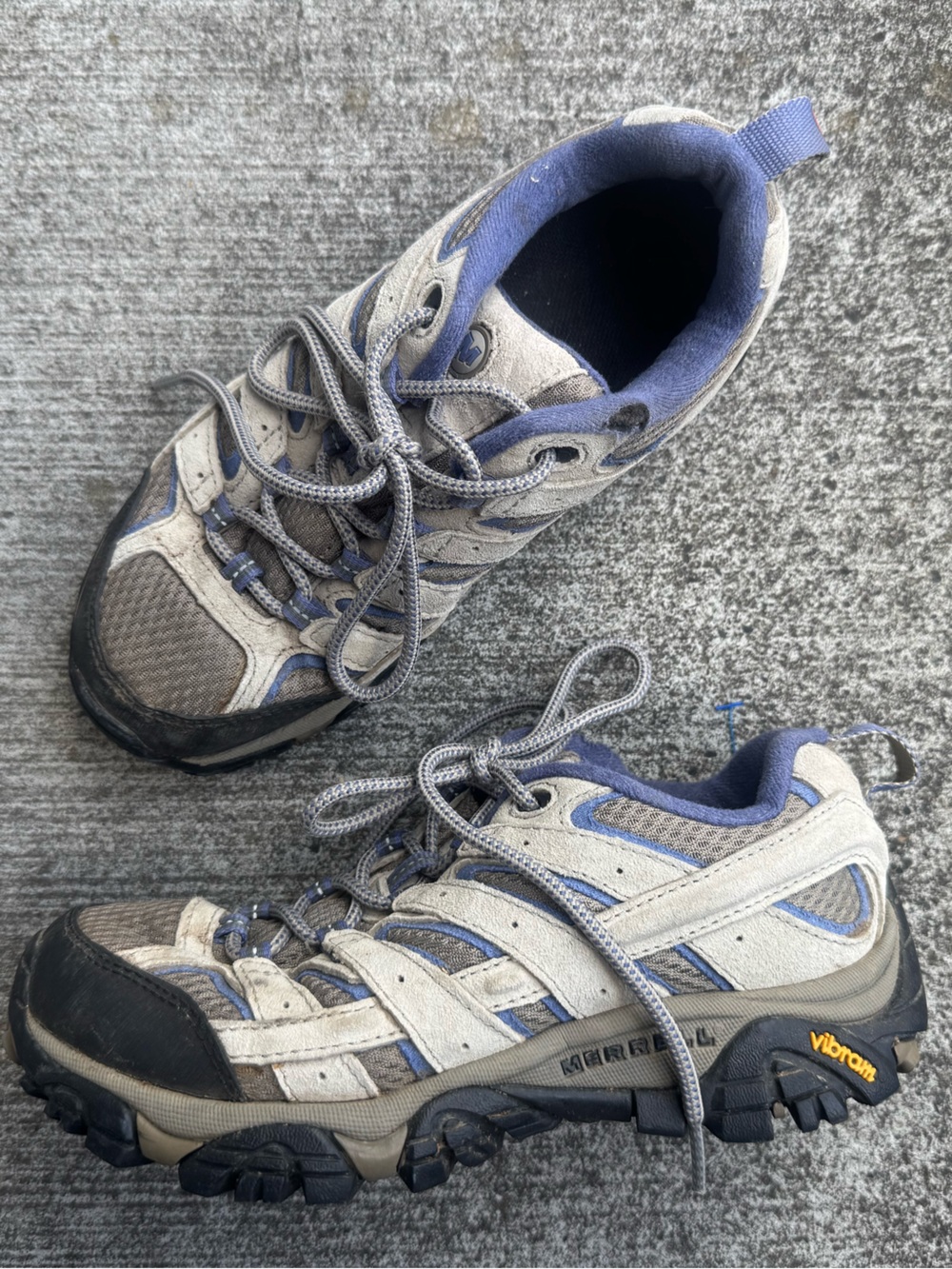 Merrell Moab 2 Vent Women Size 5 J06018 Blue Marlin Leather Hiking Sneaker Shoes